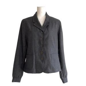 Isaac Mizrahi for Target Blazer Jacket Charcoal Gray Button Front Pocket Size 16